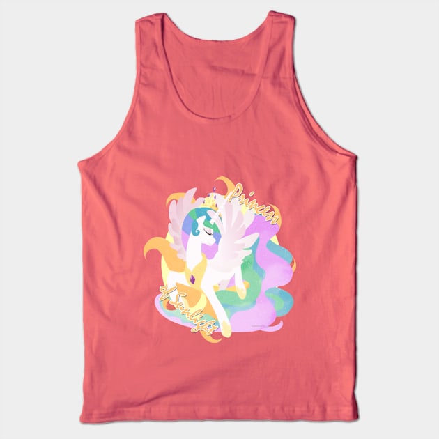 Princess of Sunlight, Celestia (Teal) Tank Top by Twilidramon